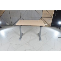 Стол двухмоторный с регулируемой высотой StolStoya ТИТАН подстолье серое и столешница МДФ шпон SE221ISBD12065