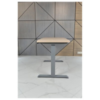 Стол двухмоторный с регулируемой высотой StolStoya ТИТАН подстолье серое и столешница МДФ шпон SE221ISBD12065