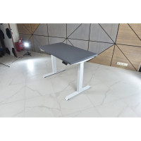 Стол двухмоторный с регулируемой высотой StolStoya ТИТАН подстолье белое и столешница МДФ эмаль SE221IWSS12065