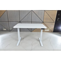 Стол двухмоторный с регулируемой высотой StolStoya ТИТАН подстолье белое и столешница МДФ эмаль SE221IWW14070