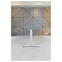 Стол двухмоторный с регулируемой высотой StolStoya ТИТАН подстолье белое и столешница МДФ эмаль SE221I120WS