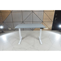 Стол двухмоторный с регулируемой высотой StolStoya ТИТАН подстолье белое и столешница МДФ эмаль SE221I120WS