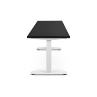 Стол двухмоторный с регулируемой высотой StolStoya ТИТАН подстолье белое и столешница МДФ эмаль SE221IWB14070