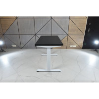 Стол двухмоторный с регулируемой высотой StolStoya ТИТАН подстолье белое и столешница МДФ эмаль SE221IWB14070