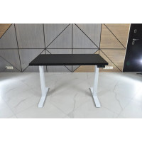 Стол двухмоторный с регулируемой высотой StolStoya ТИТАН подстолье белое и столешница МДФ эмаль SE221IWB14070