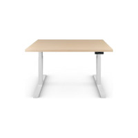 Стол двухмоторный с регулируемой высотой StolStoya ТИТАН подстолье белое и столешница МДФ шпон SE221I120WBD