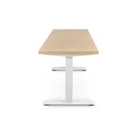 Стол двухмоторный с регулируемой высотой StolStoya ТИТАН подстолье белое и столешница МДФ шпон SE221I120WBD
