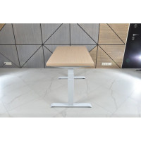 Стол двухмоторный с регулируемой высотой StolStoya ТИТАН подстолье белое и столешница МДФ шпон SE221I120WBD