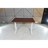 Стол двухмоторный с регулируемой высотой StolStoya ТИТАН подстолье белое и столешница МДФ шпон SE221I120WKD