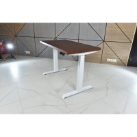 Стол двухмоторный с регулируемой высотой StolStoya ТИТАН подстолье белое и столешница МДФ шпон SE221I120WKD