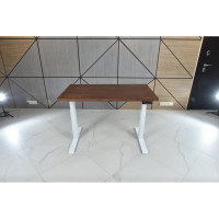 Стол двухмоторный с регулируемой высотой StolStoya ТИТАН подстолье белое и столешница МДФ шпон SE221I120WAO