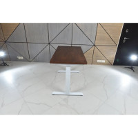 Стол двухмоторный с регулируемой высотой StolStoya ТИТАН подстолье белое и столешница МДФ шпон SE221I120WAO