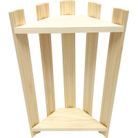 Угловая 2-х ярусная полка Бацькина баня липа, 50х31х12 см 30397