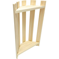 Угловая 2-х ярусная полка Бацькина баня липа, 50х31х12 см 30397