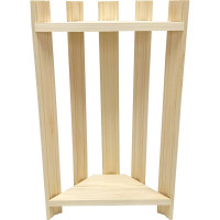 Угловая 2-х ярусная полка Бацькина баня липа, 50х31х12 см 30397