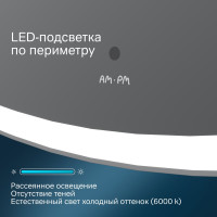 Зеркало AM.PM сложной формы, с контурной LED-подсветкой, ИК- сенсором, вытянутое, 65x124 см M8FMOX0651WGH