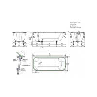 Чугунная ванна WOTTE Start УР 1700x750x458 c отверстиями для ручек /БП-э0001105/ 00000079757