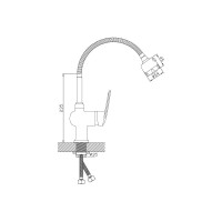 Смеситель для кухни Diadonna с гибким изливом D80-436128