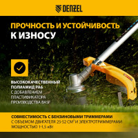 Леска FLEX CORD зубчатый квадрат 2.4 мм, 15 м, блистер для триммера Denzel 96214