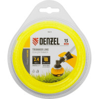 Леска FLEX CORD зубчатый квадрат 2.4 мм, 15 м, блистер для триммера Denzel 96214