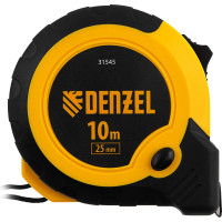 Рулетка Denzel 10 м, 25 мм, двухкомпонентный корпус, кнопка-пауза 31545
