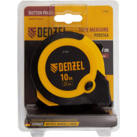 Рулетка Denzel 10 м, 25 мм, двухкомпонентный корпус, кнопка-пауза 31545
