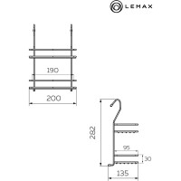 Полка двухъярусная малая lemax, античная бронза, MX-066 AB