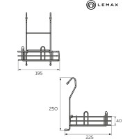 Полка угловая малая тип-2 lemax, хром, LE 550