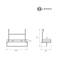 Полка с держателем для полотенца lemax, хром YJ-G214B