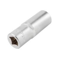 Головка торцевая 12-гранная 21 мм, 1/2", глубокая L=75 мм ROCKFORCE RF-5497721(11595)