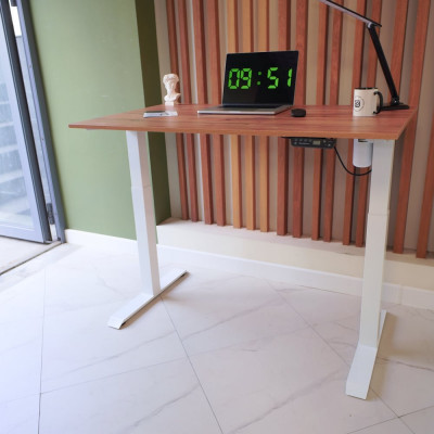 Стол с регулируемой высотой StolStoya МОТОР UP рама белая, столешница ЛДСП, Дуб лофт, 125x75 PE211IWSLDL125