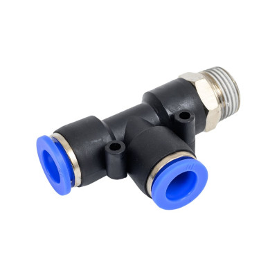 Фитинг Т-образный для пластиковых трубок 10мм с наружной резьбой 3/8" Partner SPD10-03(9348) PA-SPD10-03(9348)