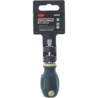 Шлицевая магнитная отвертка Rockforce Profi S2 5.5х40мм, на пластиковом держателе RF-7035540(26225)