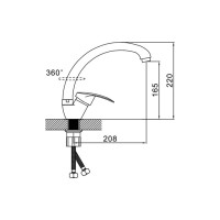 Смеситель для кухни Эверест с высоким изливом B59-022