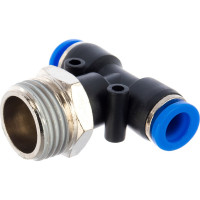 Т-образный фитинг для пластиковых трубок Rockforce 8 мм с наружной резьбой 1/2" RF-SPB08-04(2072)