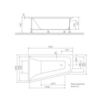 Акриловая ванна AM.PM spirit асимметричная 160x100 см, левосторонняя W72A-160L100W-A2