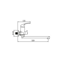 Универсальный смеситель Potato с плоским прямым изливом и переключателем для душа P22210