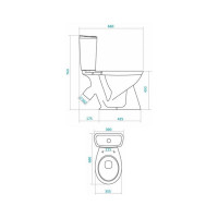 Унитаз-компакт Santek Бриз косой выпуск, 1 режим, сиденье ПП 1WH202569 433632
