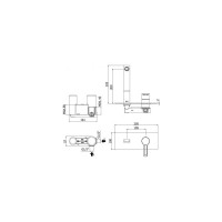 Смеситель для раковины Paffoni RINGO 200 мм, 250х100 мм, черный матовый RIN105NO 00227574
