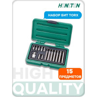 Набор вставок (бит) TORX HONITON, 10 мм, 15 предметов BT-4015TRB В0000000173994