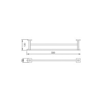 Держатель для полотенца Aquanet 6124D 60 см, двухрядный, хром 00202114