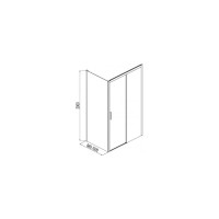 Боковое стекло Aquanet Pleasure 1000 мм, с откатной дверью AE60-F-100H200U-BT 00233149