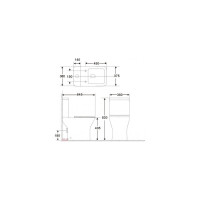 Бачок для напольного унитаза Aquanet Cube 2-C-1 слив 4.5/3 л, подключение снизу 00240209