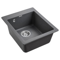 Гранитная мойка Paulmark KANTE 40 графит 415х490 мм PM104249-DG