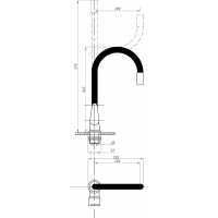 Смеситель для кухни FAUZT гибкий излив, тип См-МОЦБА, черный FZs-822-BL101
