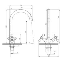 Смеситель для кухни FAUZT тип См-МДЦБА FZs-202-32