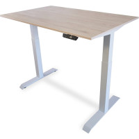 Стол с регулируемой высотой StolStoya МОТОР UP рама белая, столешница ЛДСП, Пальмира, 125x75 PE211IWSLP125