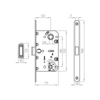 Врезная защелка AJAX MAGNLN96WC-50 (LN96WC-50) BL черный 45917