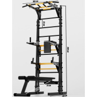 Напольная шведская стенка BARFITS new age r4 с рукоходом, черный 4607120459482