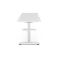 Письменный, компьютерный стол для работы сидя и стоя StolStoya BAZALT белый, регулируемый, с электроприводом, столешница лдсп белая,125x75 SE222WW12575